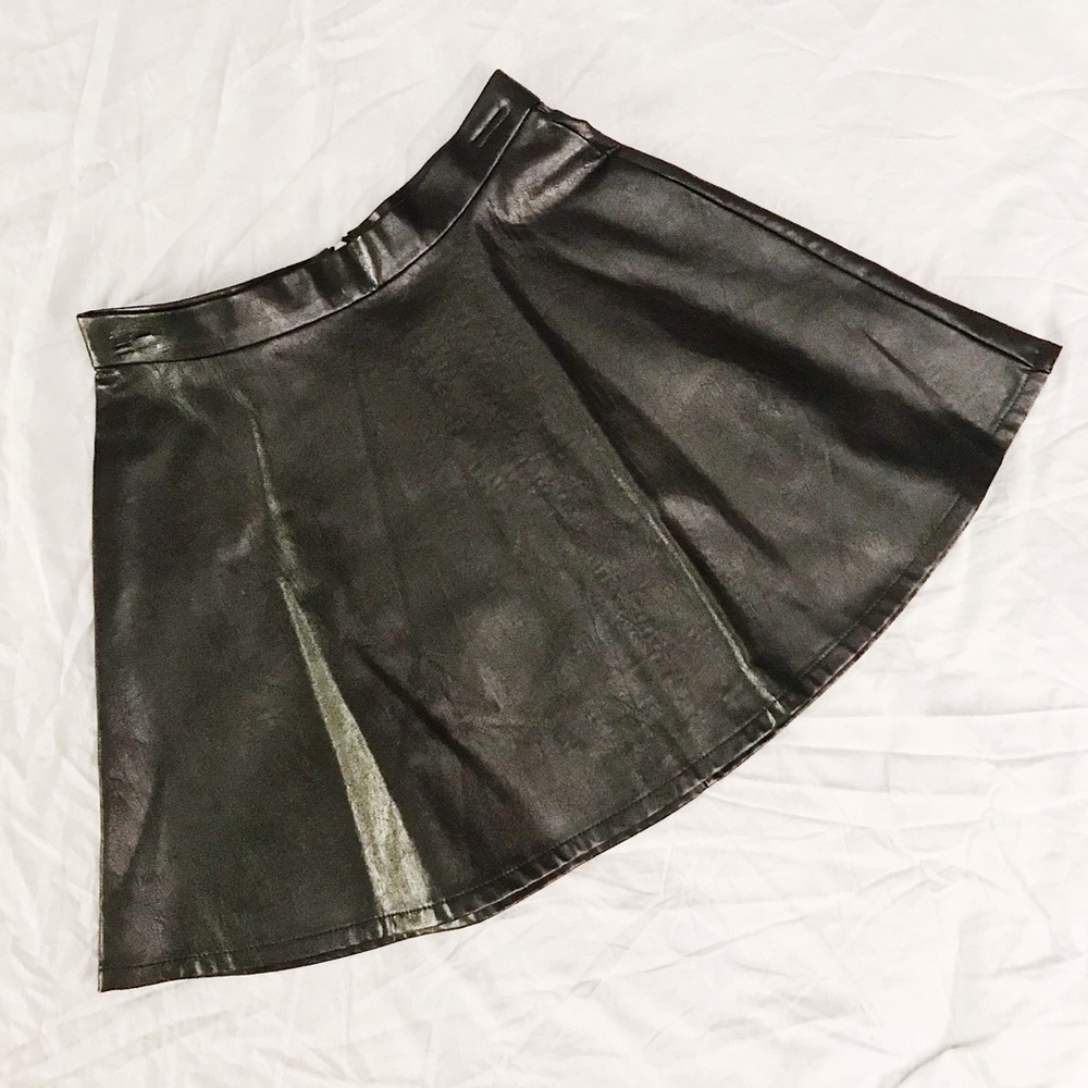 American Eagle Faux Leather Skater Skirt